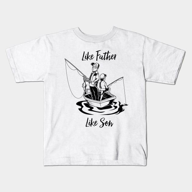 Real anglers - father and son Kids T-Shirt by Modern Medieval Design